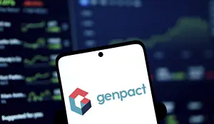 Category Historic EN Prints: genpact logo is displayed on smartphone