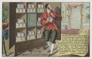 A gentleman has arranged his pots in the cupboard in such a way that from the height downwards