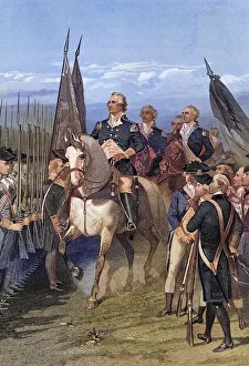George Washington 1732 to 1799 taking command of the army 1775 After Alonzo Chappel from Life