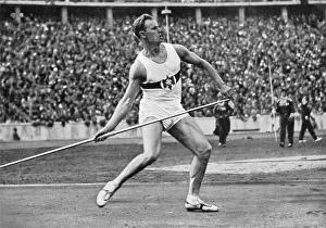 Gerhard Stoeck, Germany, gold medal in javelin throw for Germany with 71