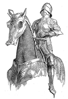 German armour, knight on horseback