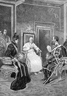 The German Emperor and Empress visiting Pope Leo XIII in Rome