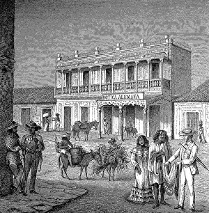 In front of the German pharmacy for the coffee merchants in Maracaibo