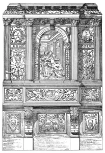 German Renaissance, architectural drawing from 1882