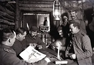 German soldiers in a bunker. First World War