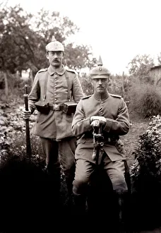 Two German soldiers with pickelhaube