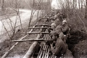 German soldiers in a trench position