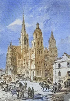 German troops on the cathedral place to Ebreux