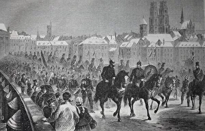 German troops marching across the Loire at Orleans on 5 December