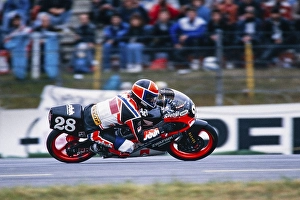 The German Waldi Ralf Waldmann, Team Schuh, Zwafink, Honda, 125 cc, Motorcycle World Championship 1991, GP of Germany at the Hockenheimring on 26 May 1991