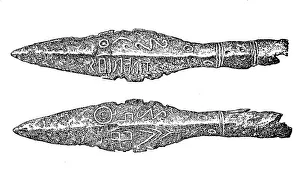Germanic lance points with runic inscription
