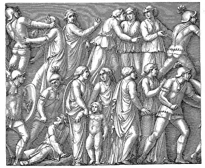Germanic woman are captured by Roman troops