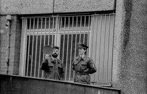 Germany, Berlin, 01.05.1991, Police waving