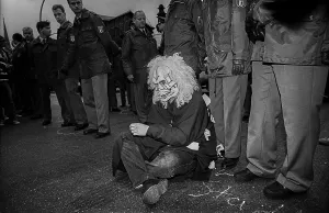 Germany, Berlin, 02.10.1991, intersection blockade Potsdamer Strasse / Buelowstrasse