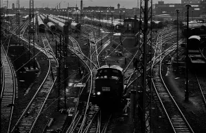 Germany, Berlin, 03/02/1992, Lichtenberg railway station, railway tracks, Europe