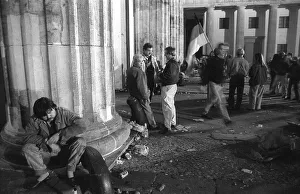 Germany, Berlin, 03. 10. 1990, after the reunification ceremony at the Brandenburg Gate