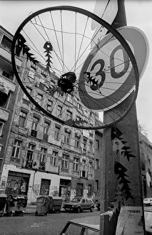 Germany, Berlin, 05.12.1991, squatted houses in Rigaer Strasse