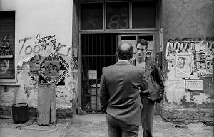 Germany, Berlin, 05.12.1991, squatted houses in Rigaer Strasse