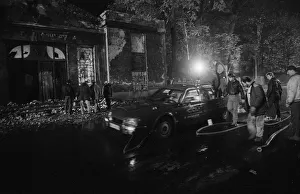 Germany, Berlin, 06.11.1990, Shooting in Auguststrasse in front of the back entrance to the Postfuhramt