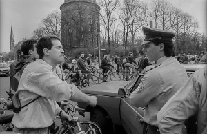Germany, Berlin, 07.04.1991, bicycle demonstration
