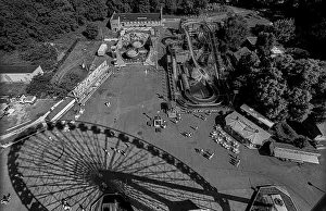 Germany, Berlin, 07.07.1991, Ferris wheel in the Kulturpark Plaenterwald