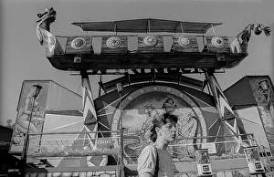 Germany, Berlin, 07.07.1991, Viking boat in the Kulturpark Plaenterwald