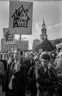 Germany, Berlin, 10.9.1992, tenant demo at the Red Town Hall