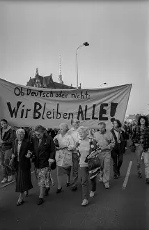 Germany, Berlin, 10.9.1992, tenant demo at the Red Town Hall