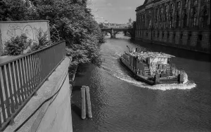 Germany, Berlin, 12 June 1992, barge on the Spree