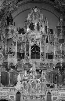 Germany, Berlin, 12.8.1992, Berlin Cathedral shortly in front of completion of the organ