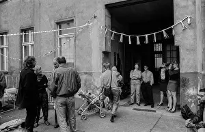Germany, Berlin, 12.9.1992, courtyard festival at RaumerstraBe 33