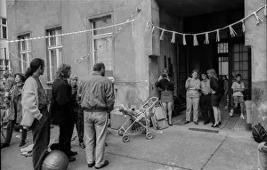 Germany, Berlin, 12.9.1992, courtyard festival at RaumerstraBe 33