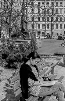 Germany, Berlin, 13.04.1991, Kollwitzplatz