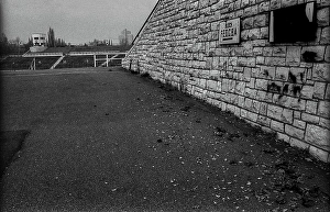 Germany, Berlin, 13.12.1991, Stadion der Weltjugend, entrance, in decay, Europe