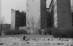Germany, Berlin, 14. 03. 1991, gable of the squatted house at Senefelderplatz