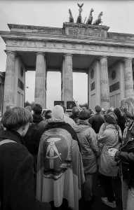 Germany, Berlin, 16 February 1992, DT64 demonstration (against the closure of the station), at the Brandenburg Tor, Europe