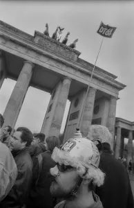 Germany, Berlin, 16 February 1992, DT64 demonstration (against the closure of the station), at the Brandenburg Tor, Europe