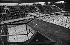 Germany, Berlin, 16.11.1991, Friesenstadion (swimming stadium) in decay