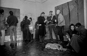 Germany, Berlin, 17.01.1991, Vernissage in the gallery Knaack 90