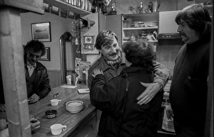 Germany, Berlin, 18.12.1991, Exclave Steinstuecken, Christmas party, Europe
