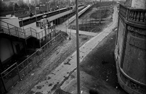 Germany, Berlin, 19/02/1992, Bornholmer Strasse S-Bahn station, platform, Europe