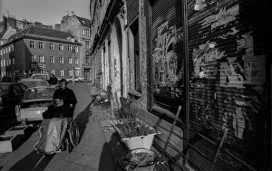Germany, Berlin, 19 February 1992, Wheelchair user in Tucholskystrasse, Europe