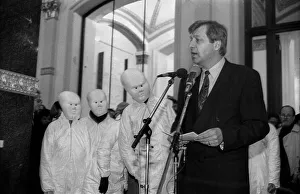 Germany, Berlin, 19.04.1991, student performance in protest against the closure of the art academy in Berlin-Weissensee