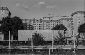 Germany, Berlin, 19.05.1991, View of the blocks of houses on Otto-Grotewohl-Strasse (today Wilhelmstrasse)