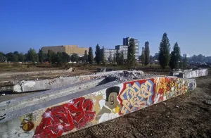 Germany, Berlin, 20.10.1991, Potsdamer Platz with concrete remains