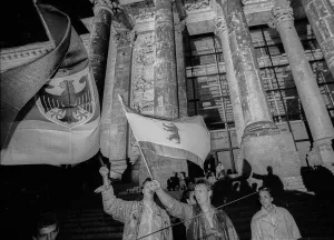 Germany, Berlin, 22 June 1991, the capital decision (for Berlin) is celebrated at the Reichstag building