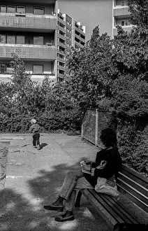 Germany, Berlin, 22 May 1991, park in the Marzahn development area