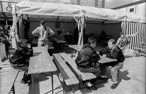 Germany, Berlin, 22 May 1991, snack bar in Marzahn