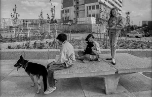 Germany, Berlin, 22 May 1991, teenagers in Marzahn