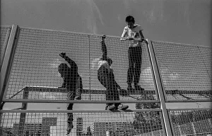 Germany, Berlin, 22 May 1991, young people in Marzahn